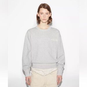 ISABEL MARANT GRAY Shad Embroidered Logo Sweatshirt 34 XS NWT